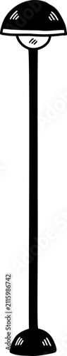 black and white illustration of a Minimalist lamp