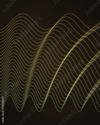 Abstract Wavy Lines on Dark Background