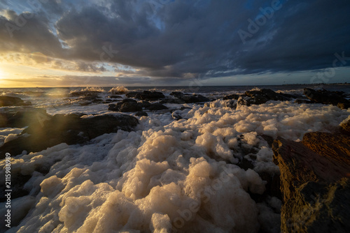 Dusk and incoming tide at Marino Rocks. South Australia