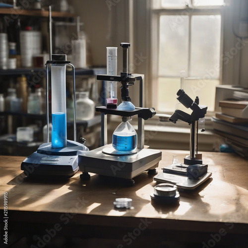 Lab equipment, including a high-resolution digital background template with copy space