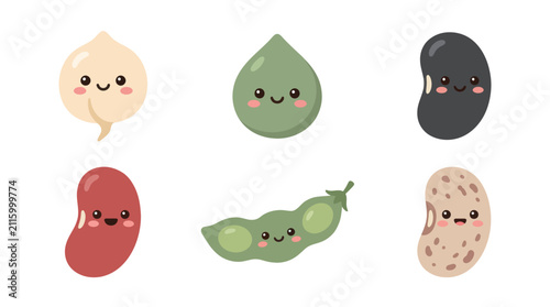 Cute kawaii food characters collection