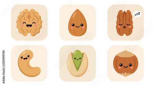 Cute kawaii food characters collection