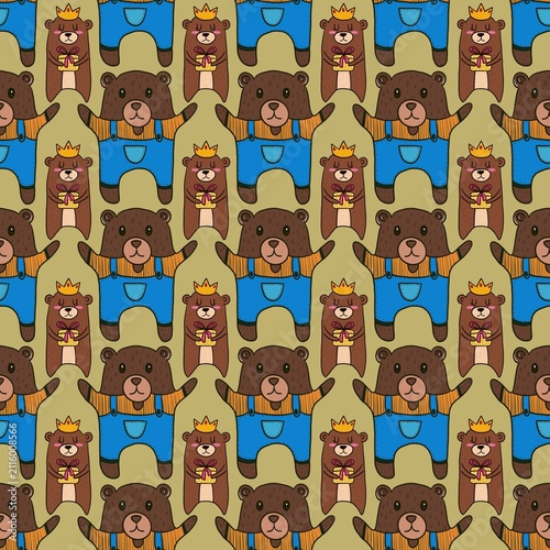 seamless pattern with teddy bear 