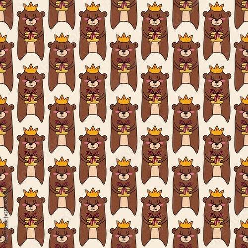 seamless pattern with teddy bears 