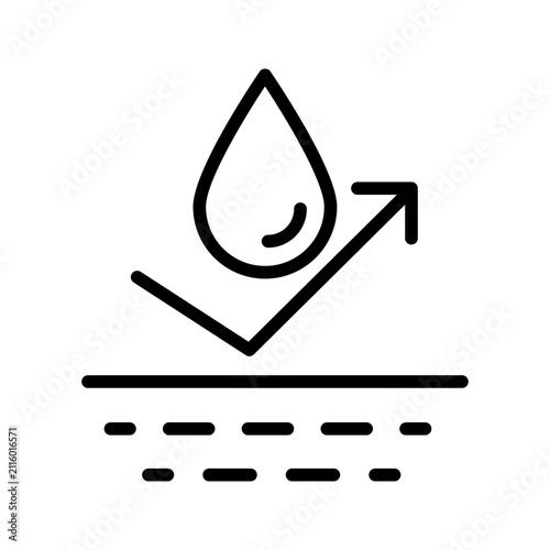 Fotografie Minimal water repellent outline icon representing waterproof protection, hydrophobic coating, moisture resistance, and surface technology