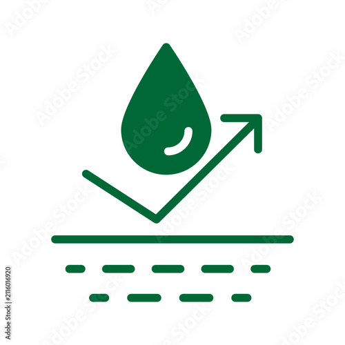 Konstfotografi Minimal water repellent outline icon representing waterproof protection, hydrophobic coating, moisture resistance, and surface technology