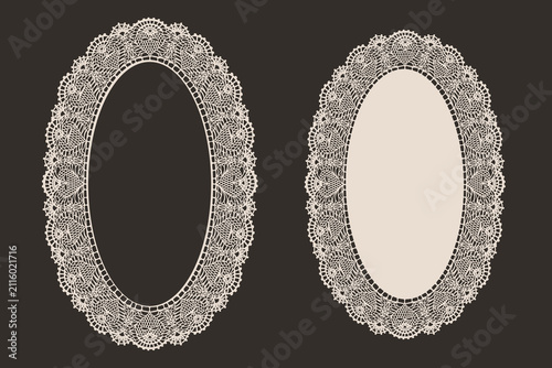 Round White Lace Paper Doily Vector Illustration	