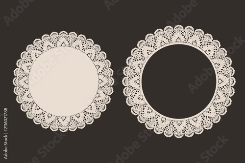 Round White Lace Paper Doily Vector Illustration	