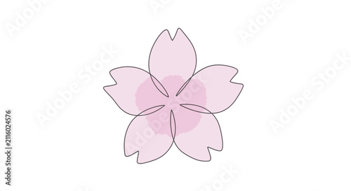 Soft Pink Flower Illustration for Design