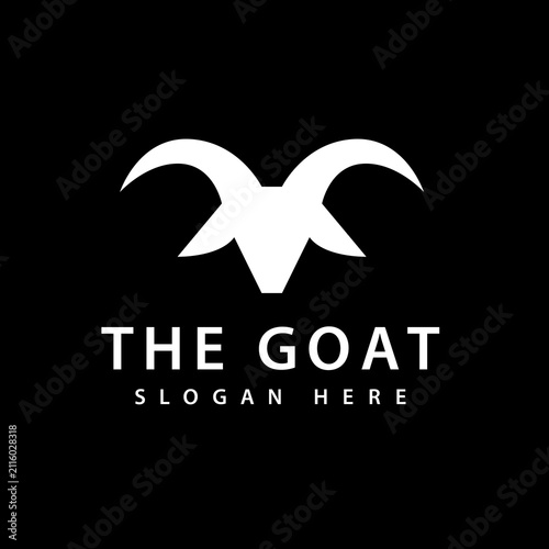 Goat head power symbol logo design modern vector