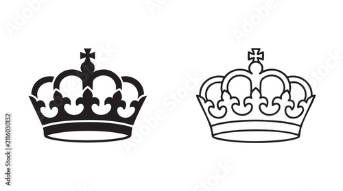Foto crown silhouette with intricate outline art vector icon for leadership concept b