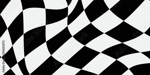 rally flag seamless texture. chess background pattern. black and white square backdrop