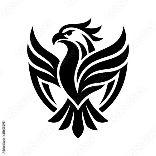 Abstract eagle symbol vector graphic fierce bird silhouette