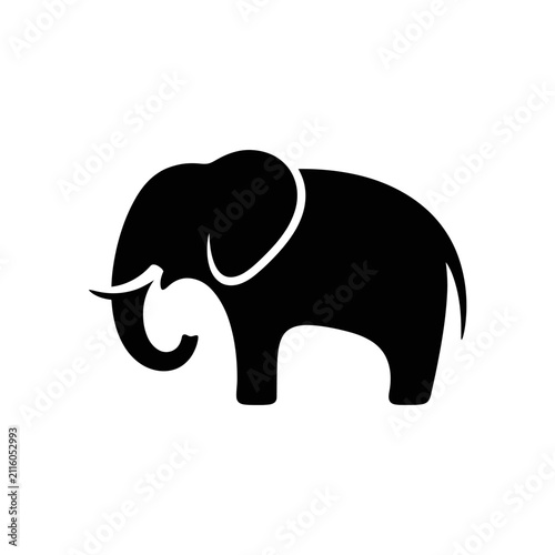 Abstract elephant silhouette icon simple graphic design symbol