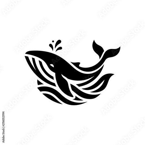 Abstract elegant swirl design element black and white
