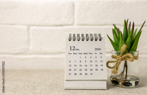 December calendar for 2026 on your desktop.