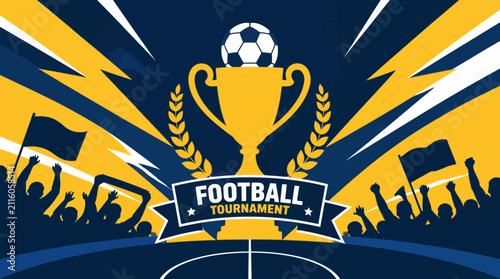 Football Tournament Trophy Banner