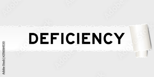 Принти на полотні Ripped gray paper background that have word deficiency under torn part