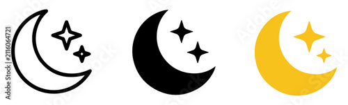 Foto half moon icons collection vector set