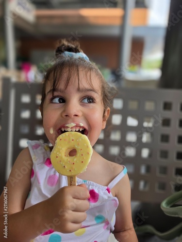 little girl eating ice cream