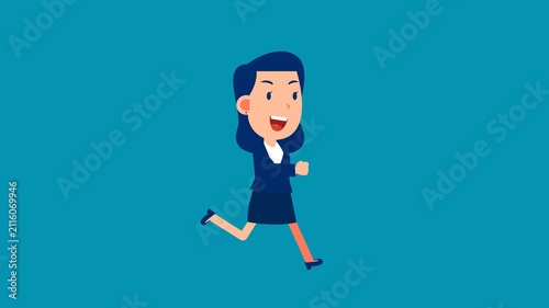 Man character walking animation. Businessman run, a step by step cycle of pictures. Vector illustration