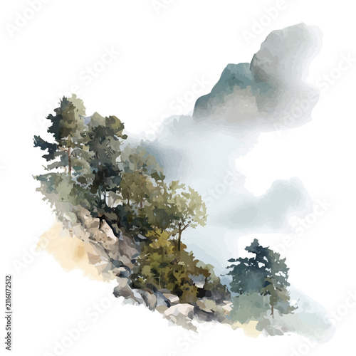 Canvastavla Workbook, watercolor vector, isolated on a white background.