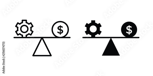 Foto Leverage icon outline artwork set