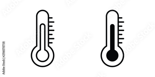 Konstfotografi Thermometer icon outline artwork set