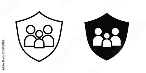 Family insurance icon flat art series