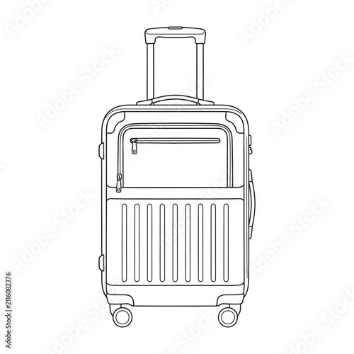 Luggage suitcase with handle and wheels travel bag