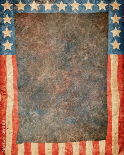 Vintage Paper Texture Background with Faded Stars for memorial day tribute