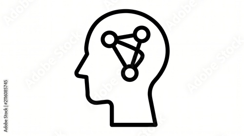 Human head with neural network icon illustrating artificial intelligence concept
