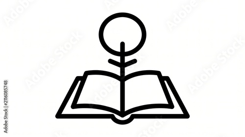 Open book and tree symbolizing knowledge and growth