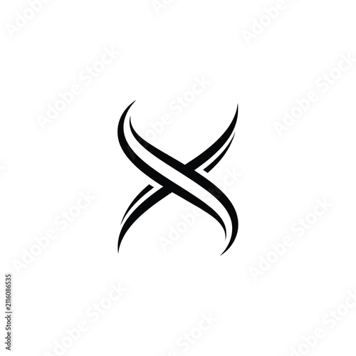 Abstract Black X Symbol.