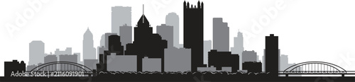 PITTSBURGH city skyline prepared in vector