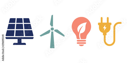Renewable Energy Icon Set colorful icon set for modern creative design projects