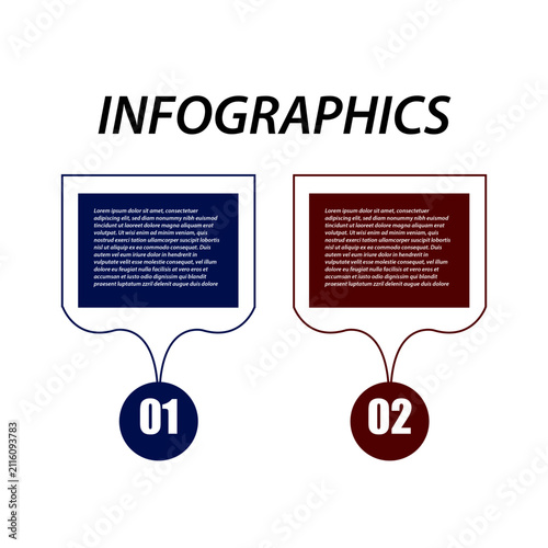 Modern Two Steps Business Infographic Template Design