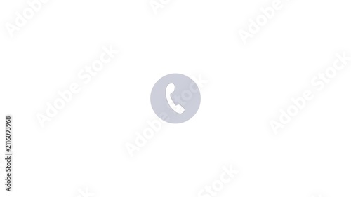 Telephone handset icon inside a dark blue circle on white background