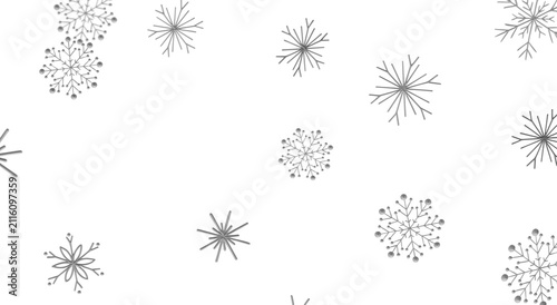 Abstract snowflake pattern in grayscale, perfect for winter and holiday designs. Clean, e