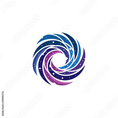 Abstract Swirl Galaxy with Stars