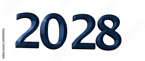 2028 year number in 3D styl...