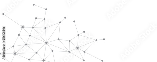 Minimal Digital Network Connection Background with Geometric Technology Lines and Data Nodes Design
