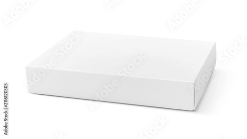 Blank white cardboard package box mockup isolated on white background