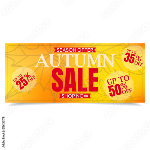 Yellow Orange Autumn Sale Discount Banner