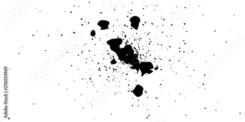 Fotografía Abstract black ink blob cluster background, clustered ink blobs and organic spots with an abstract distressed look, grunge vector perfect for banners, covers, packaging and wallpaper