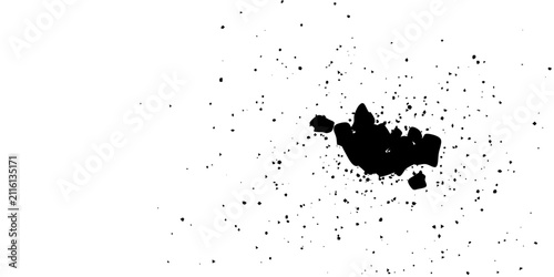 Quadro su tela Abstract black ink blob cluster background, clustered ink blobs and organic spots, distressed grunge vector overlay perfect for banners, covers, packaging and wallpaper
