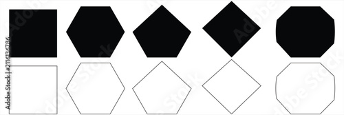 Fotografie quadrangle, pentagon, hexagon, octagon icon