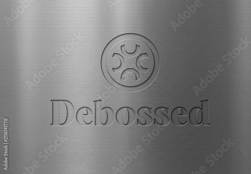 Debossed Metal Text Effect & Logo