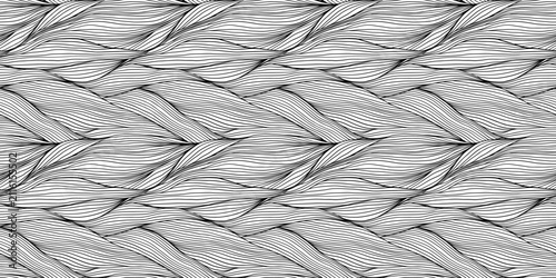 Black and White Abstract Waves Banner Horizontal Wave Water Line Art Background Vector Seamless Pattern for Wallpaper Textures, Cover Backdrop