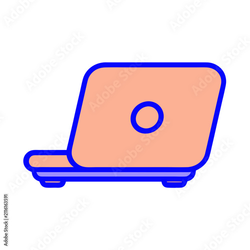 Modern laptop icon with minimal design and soft colors  